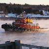 Tug "Captain Bill" inbound Belfast Harbor, approaching Marshall Wharf, January 2011. Photo by Wayne Hamilton