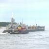 Tug "Fournier Boys" escorting Penn Maritime unit Penn 4/Penn 90, westbound Cape Cod Canal, July 25, 2011.