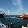 Tug " Winslow c Kelsey" west bound in Buzzards Bay, MA towing T.S "Kennedy" bound for GMD Shipyard, Brooklyn, NY May 2010